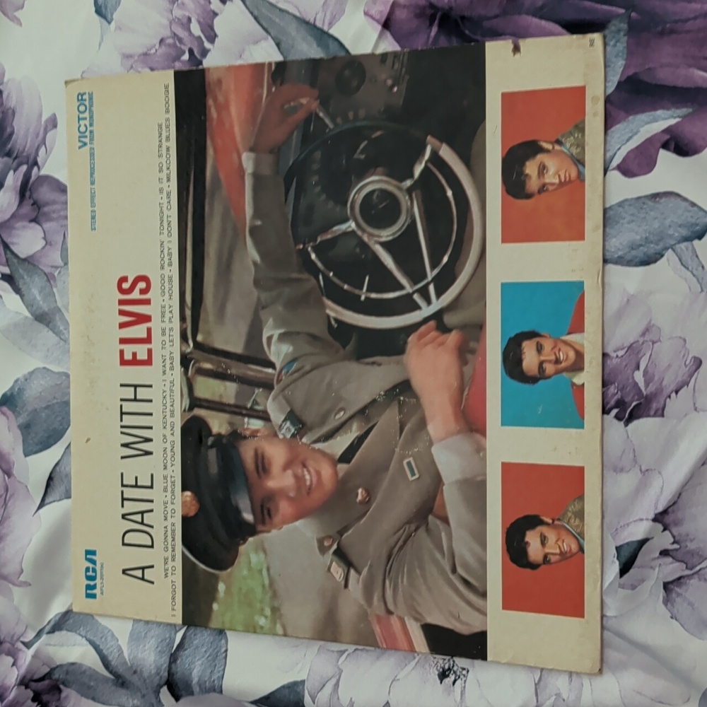 Elvis Presley A Date With Elvis  vintage vinyl record album. Black